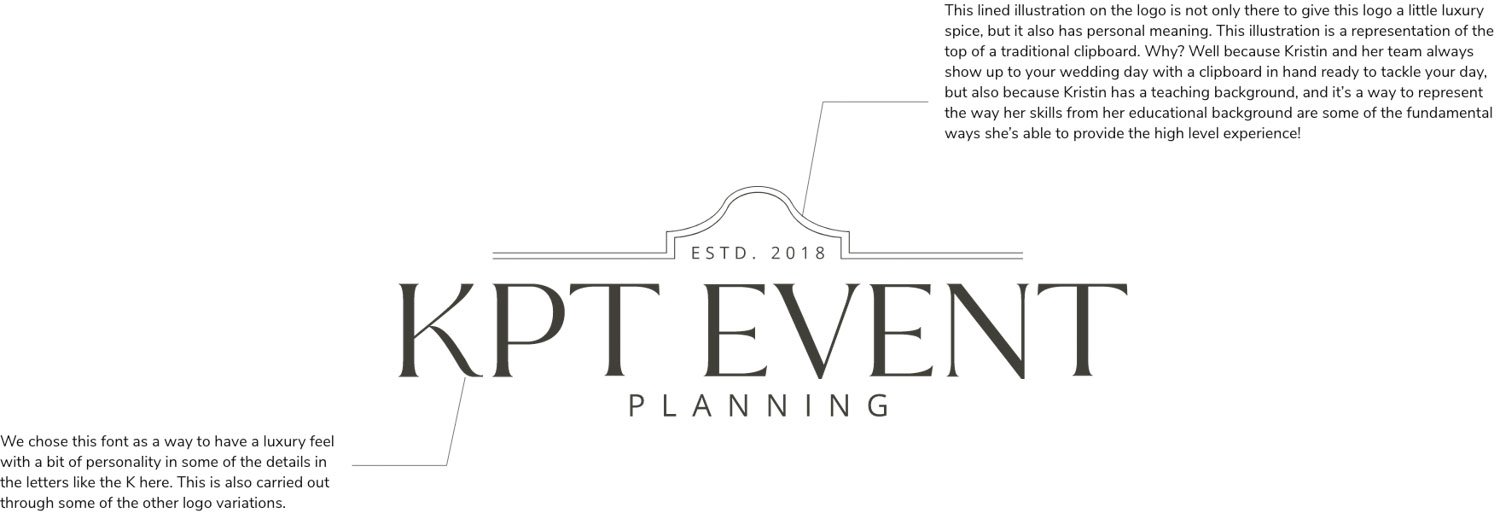 kpt event planning brands with meaning | Former Teacher Turned Wedding Planner Brand & Website Design | Lenya Creative