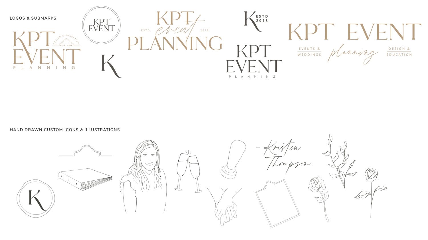 kpt event planning portfolio brand design | Former Teacher Turned Wedding Planner Brand & Website Design | Lenya Creative