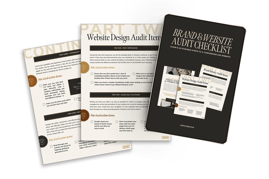 Brand and Website Audit Checklist Mockup | LINKS | Lenya Creative